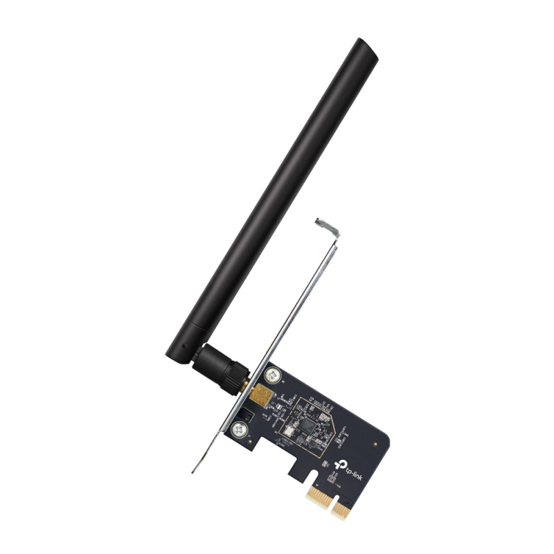 TP-LINK ARCHER T2E - Adaptador PCI Express inalámbrico de doble banda AC600 , velocidades de Wi-Fi de hasta 600 Mbps (433 Mbps en la banda de 5 GHz y 200 Mbps en la banda de 2,4 GHz) ,  MU-MIMO , Compatible con WPA3.